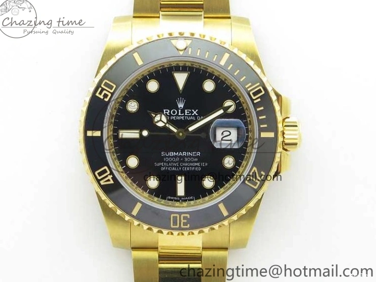 MiroTime 0111 WaterResistant Submariner 116618 LN D1F Best Edition YG Wrapped Black Dial on YG Wrapped Bracelet A 2588